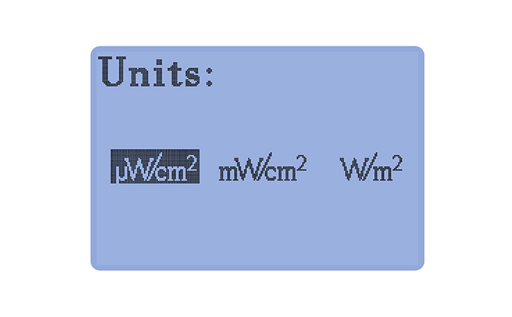 紫外線輻射照度計單位切換功能 紫外線輻射照度計單位切換功能